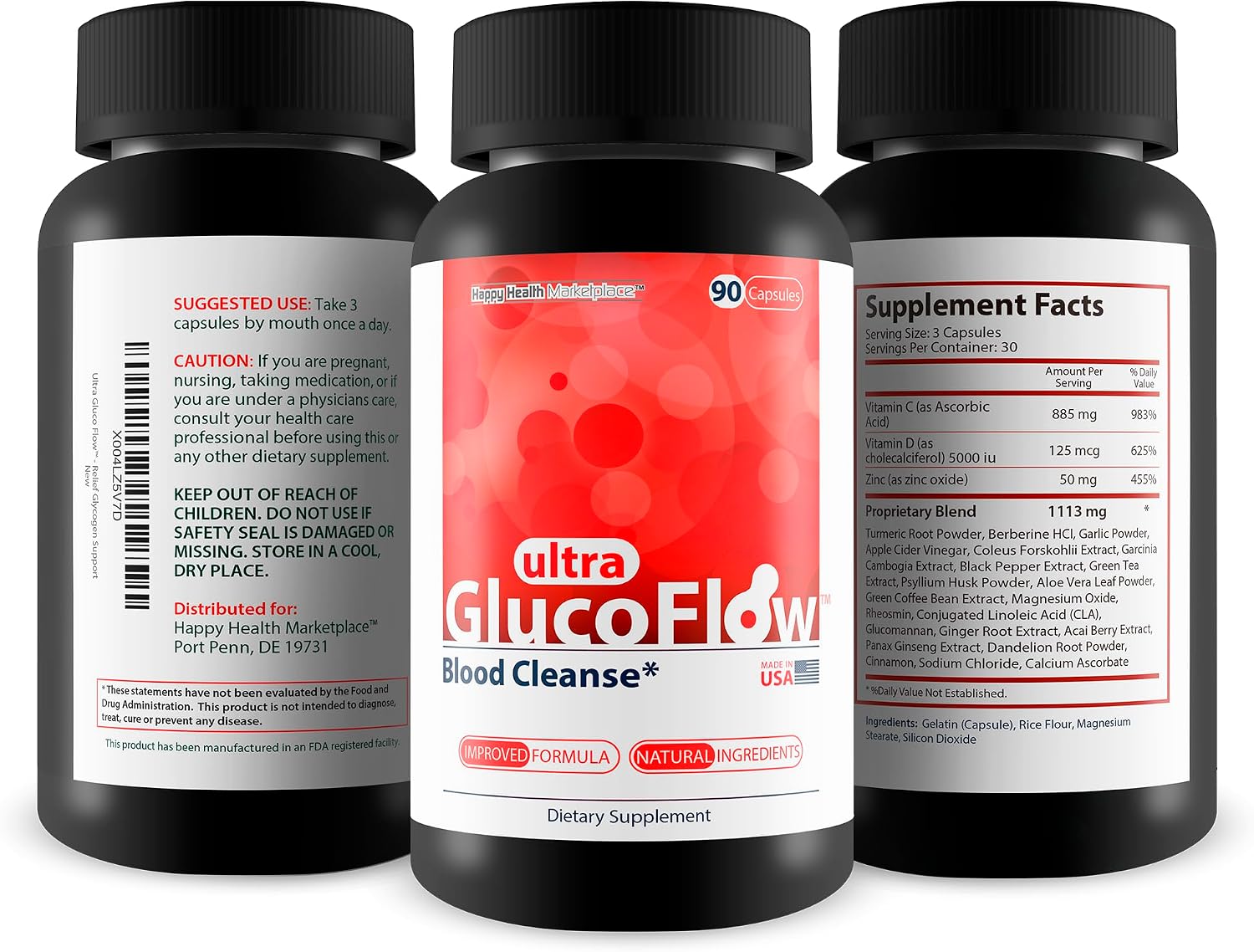 Ultra Gluco Flow - Fórmula Mejorada - Suplemento para la Salud Sanguínea y Circulación