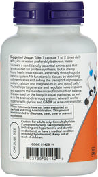 NOW Foods Taurina Doble Concentración 1000 mg - 100 Cápsulas Veganas
