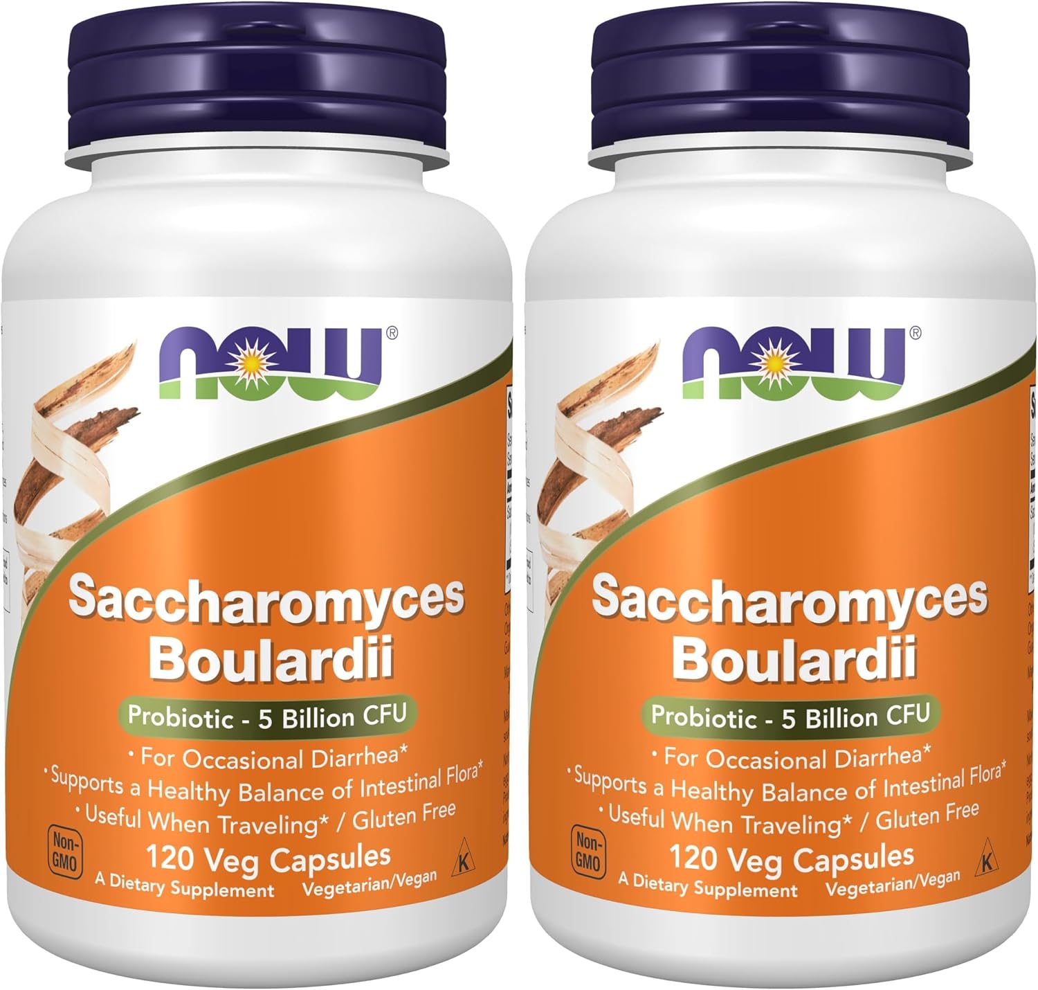 NOW Foods Saccharomyces Boulardii 5000 millones UFC Probiótico, 120 Cápsulas Vegetales
