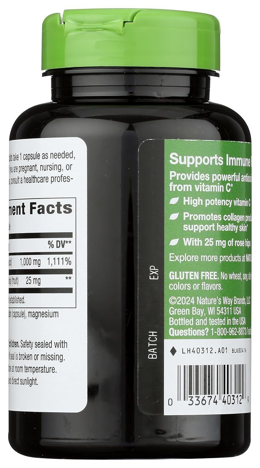 Nature's Way, Vitamina C 1000 mg con Escaramujo, 100 Comprimidos