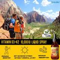 Vitamina D3 K2 10.000 UI Spray con Aceite MCT Orgánico, Vitamina A (Retinol) – Vegano