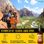 Vitamina D3 K2 10.000 UI Spray con Aceite MCT Orgánico, Vitamina A (Retinol) – Vegano