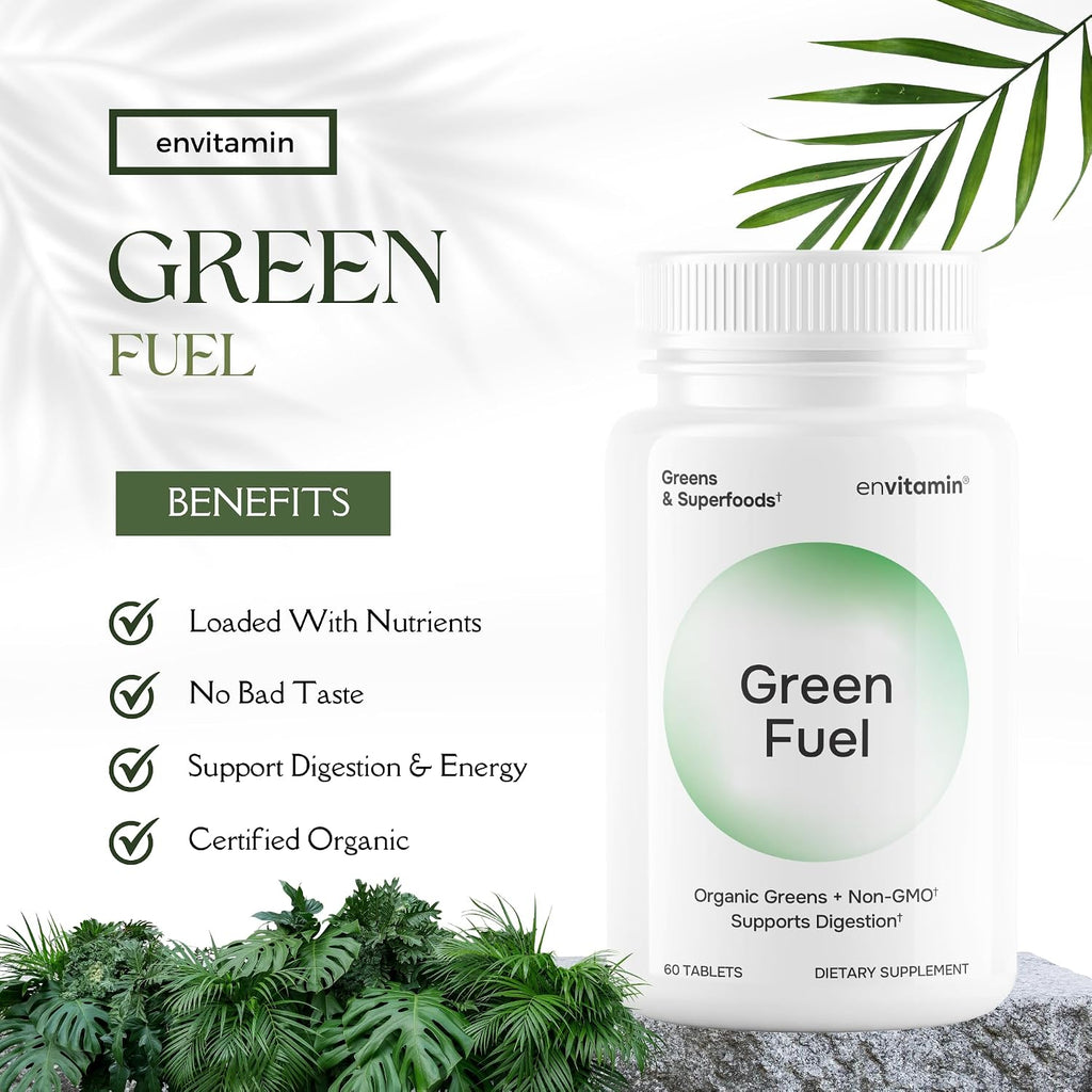 envitamin Green Fuel Organic Greens Tablets - Mezcla Orgánica de Frutas y Verduras