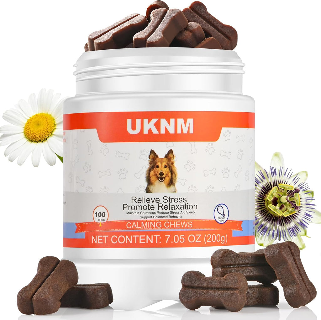 Dog Calming Chews 100 Unidades – Golosinas Calmantes para Perros con Ingredientes Naturales, Sabor Pollo