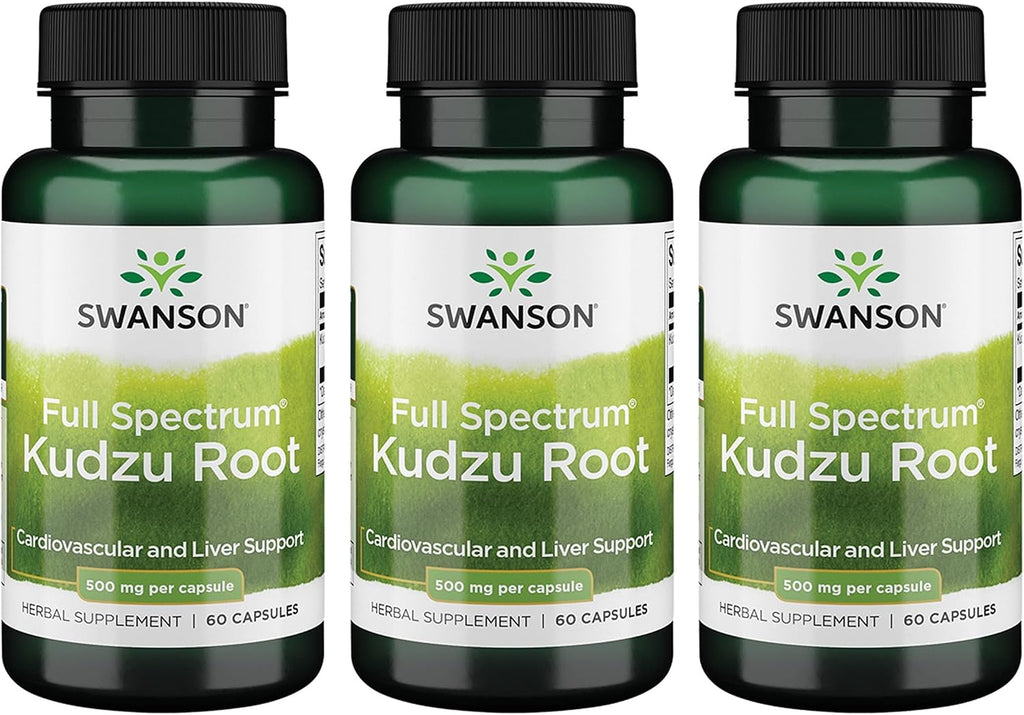 Swanson Full Spectrum Raíz de Kudzu - 60 Cápsulas (500 mg) (Pack de 3)