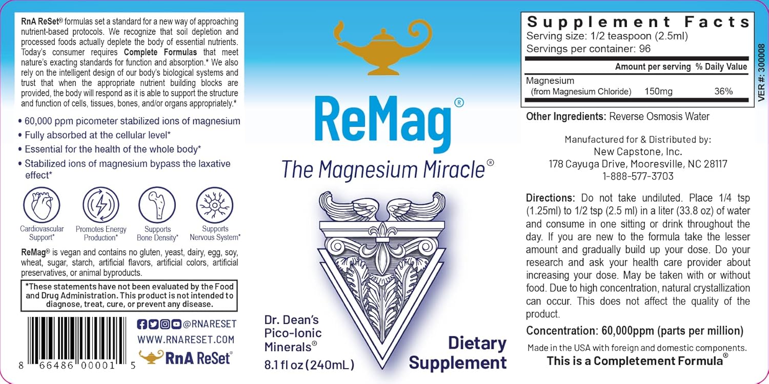 RnA ReSet - Restablecimiento total del cuerpo, Protocolo de suplemento dietético, Magnesio, Electrolitos, Vitamina B, Proteína en polvo de vainilla, Bienestar y longevidad