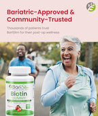BariSlim Biotina 5000 mcg Gomitas - Suplemento de Biotina para el Cabello, Piel y Uñas - Fácil Digestión - Sabor Fresa Natural - 90 Gomitas
