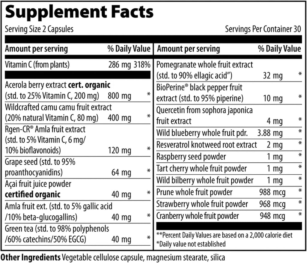 Super Natural C de Vibrant Health - 120 mg - 60 Cápsulas