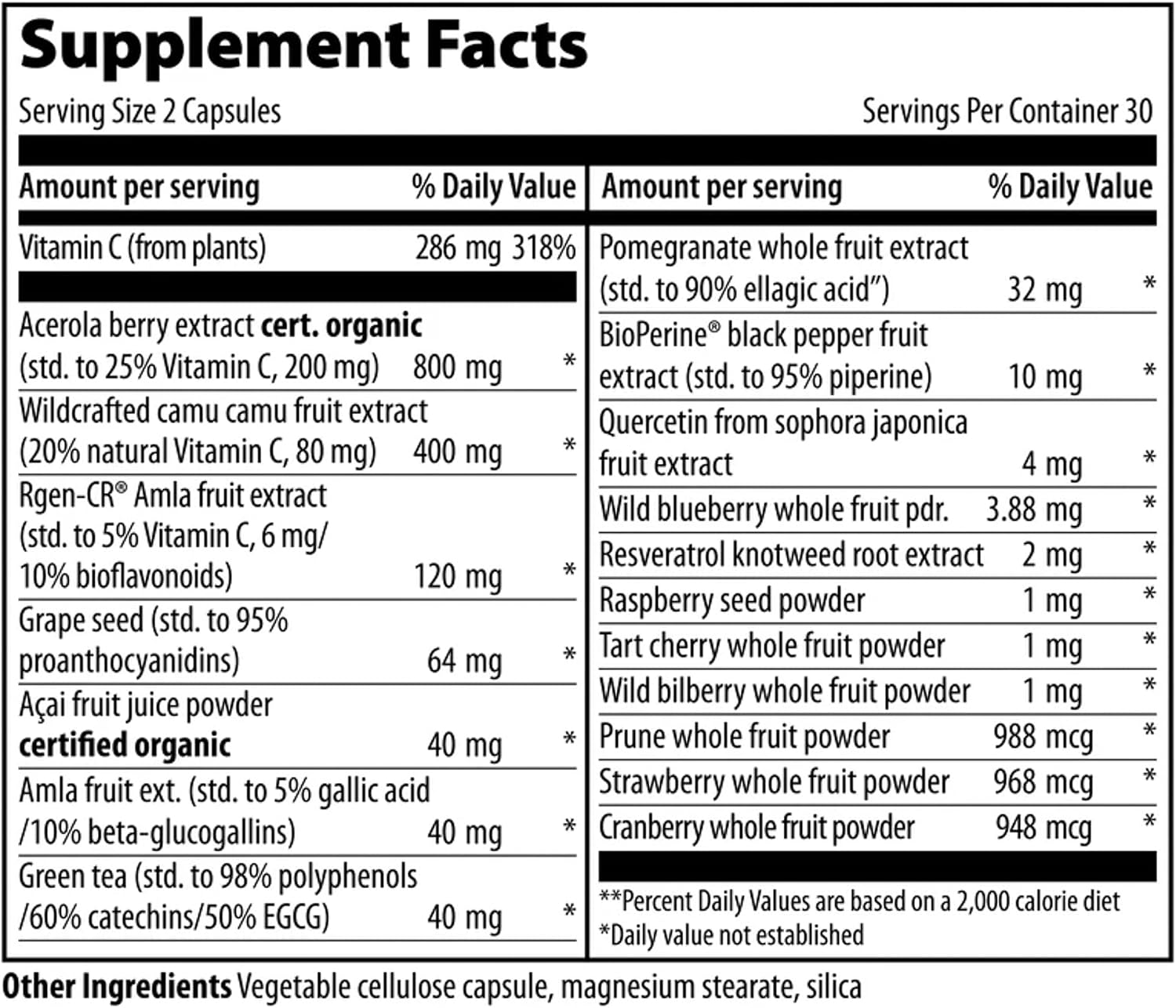 Super Natural C de Vibrant Health - 120 mg - 60 Cápsulas