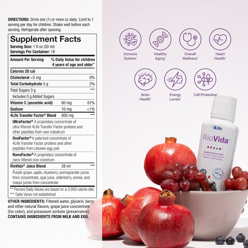 4Life Transfer Factor RioVida Superfruit Immune Shot, 30 Porciones