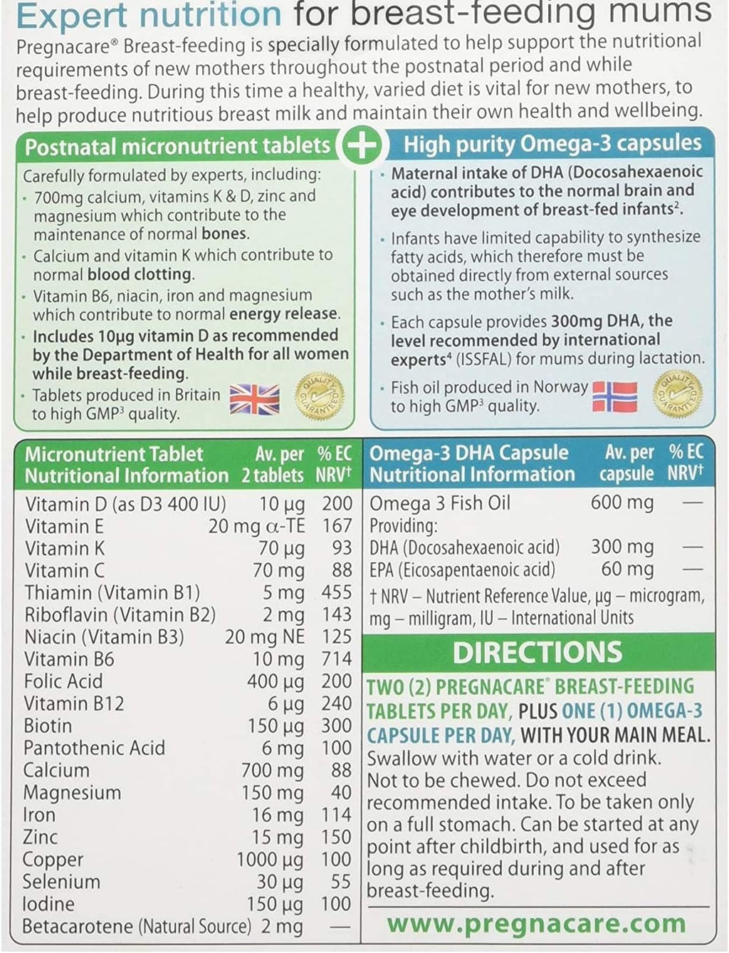 Vitabiotics Pregnacare Lactancia (56 tabletas + 28 cápsulas)