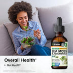 BIO KRAUTER® 2-in-1 Sea Moss y Bladderwrack Gotas – Suplemento Vegano de Algas Marinas, 59 ml