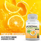 Vitamina C Liposomal 1400mg por Dosis – Alta Absorción, 180 Cápsulas Vegetales (2 Frascos)