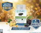 PURE 5 en 1 Fórmula Inmunitaria - 120 Cápsulas - Saúco Negro, Vitamina C, Vitamina D3, Zinc y Jengibre