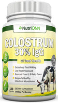 NutriONN Calostro - 1000mg - 120 Cápsulas - 30% IgG - Lácteo no OGM de EE.UU. - Primer Ordeño - Procesado a Baja Temperatura - Salud GI - Apoyo Inmune - Salud Ósea y Muscular