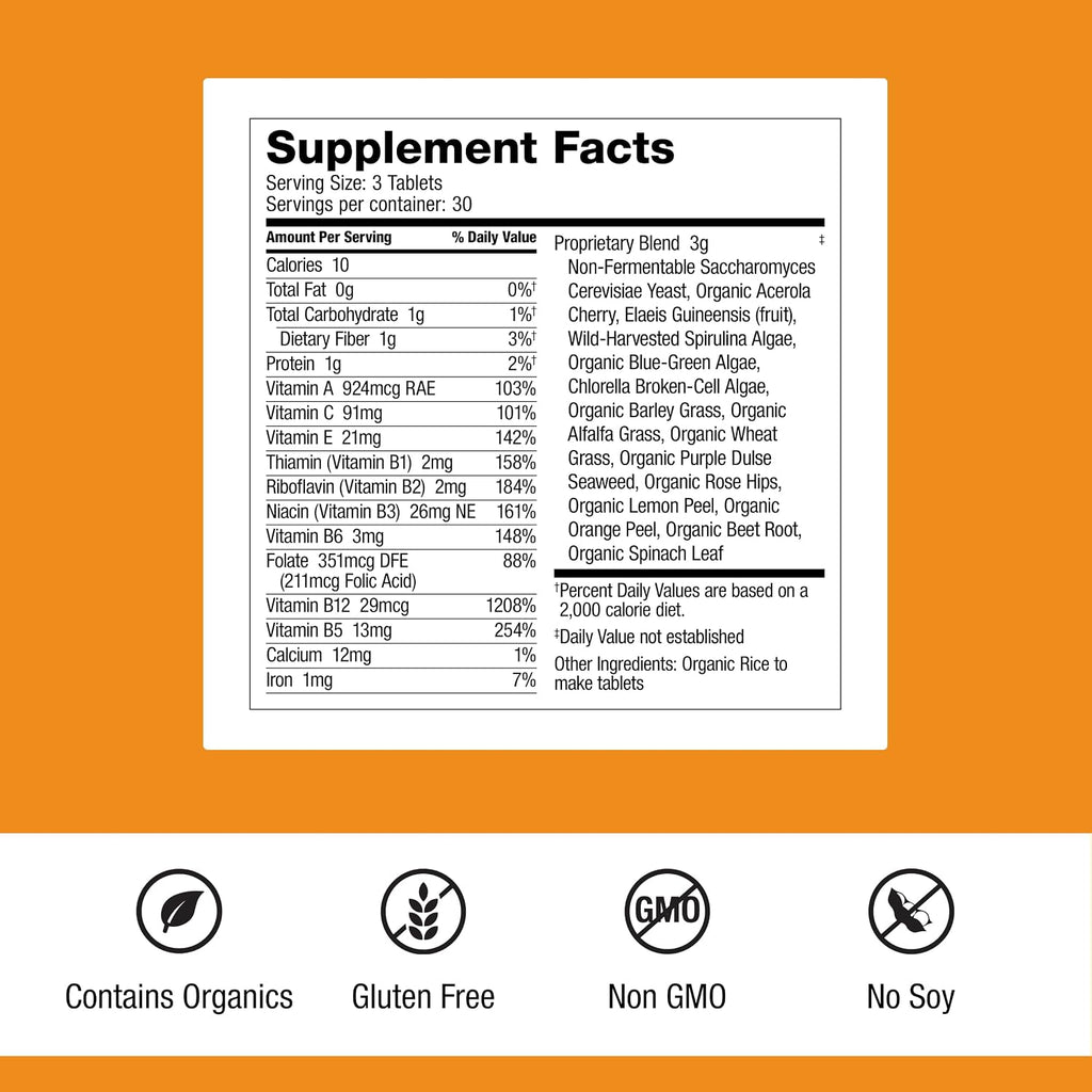 Dr. Schulze's SuperFood 100 - Superalimento Diario Multivitamínico, 90 Comprimidos