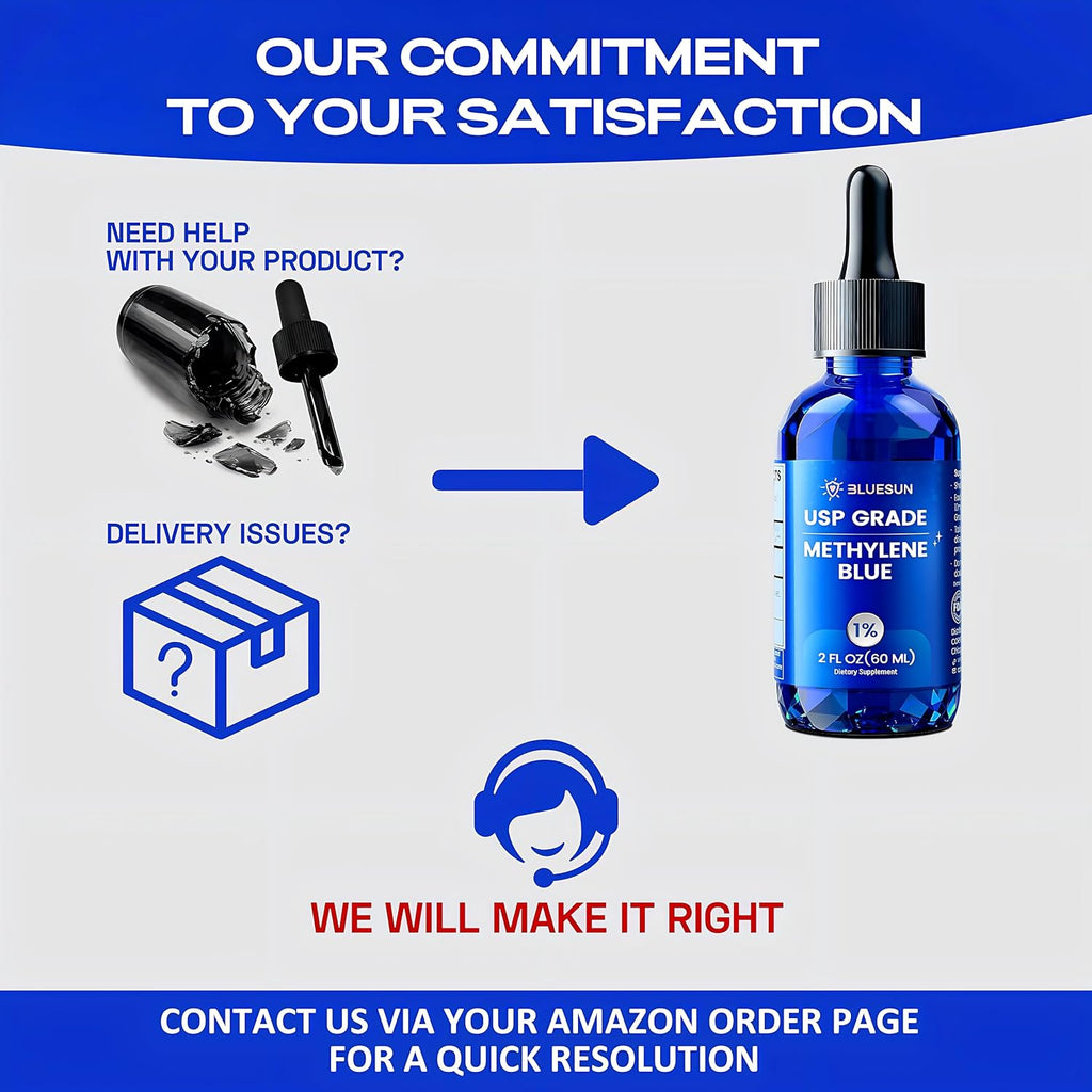 Bluesun Methylene Blue 1% Gotas - Grado Farmacéutico USP - 60ml