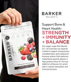 Barker Wellness Gominolas de Vitamina D3 y K2 – Alta potencia 6000 UI D3 + 200 mcg K2 para huesos fuertes, salud cardiovascular y apoyo inmunitario | Vegano, sin azúcar, delicioso sabor a bayas mixtas | 30 dosis