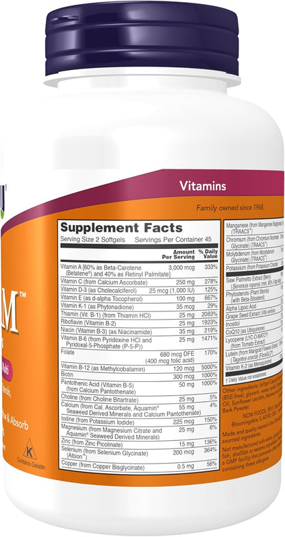 NOW Adam Multivitamínico para Hombres, 90 – Fórmula adaptada al hombre: Las dosis están ajustadas a las – Image 2