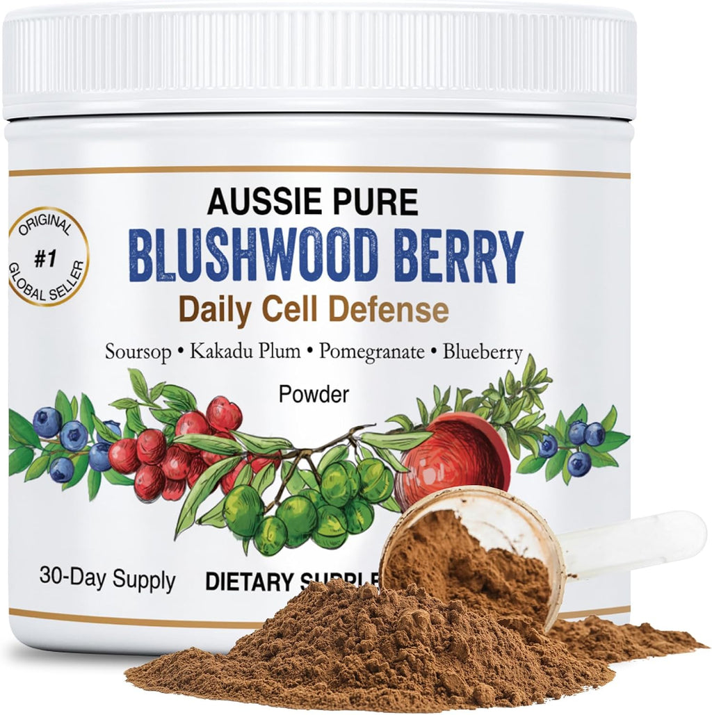 Blushwood Berry Daily Cell Defense - Polvo de apoyo inmunológico y celular con Soursop, Kakadu Plum, Granada y Arándano - 180g