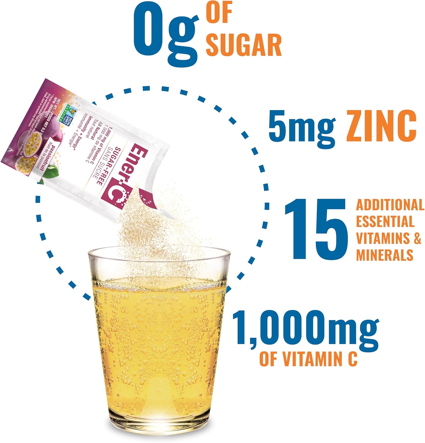 Ener-C Sugar Free Multivitamin Drink Mix (30 Sobres, Sabor Maracuyá)