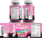 Clean Nutraceuticals Gominolas de Biotina, Colágeno y Queratina para Cabello, Piel y Uñas - Vegano