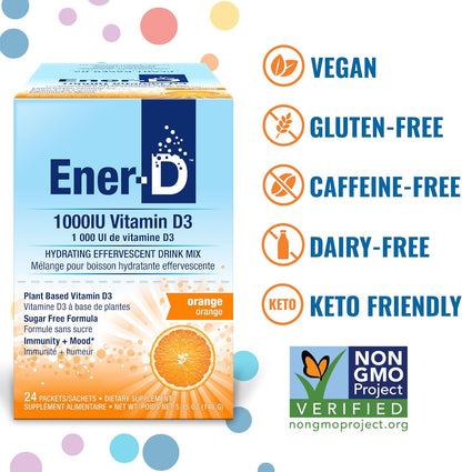 Ener-D Sugar Free Multivitamin Drink Mix - Sabor Naranja, 24 Sobres – Image 2