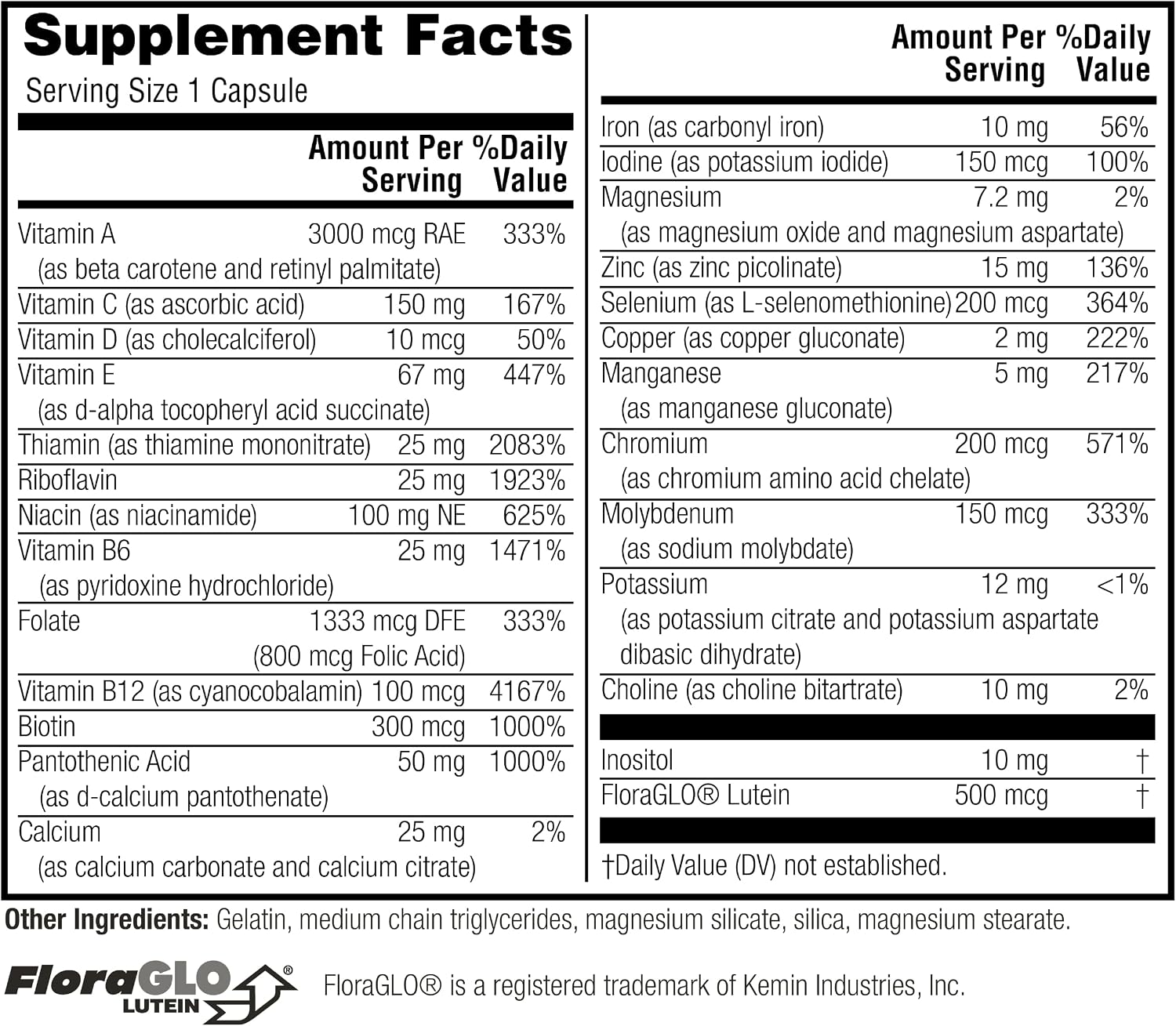 Twinlab Daily One Caps with Iron - Multivitamin for Men and Women - 60 Capsules