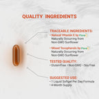 Naturalis Sunflower Vitamin E 670mg (1000 IU) with Mixed Tocopherols | Essential Skin Vitamin & Immune Support | Non-GMO, Soy & Gluten Free | 120 Softgels
