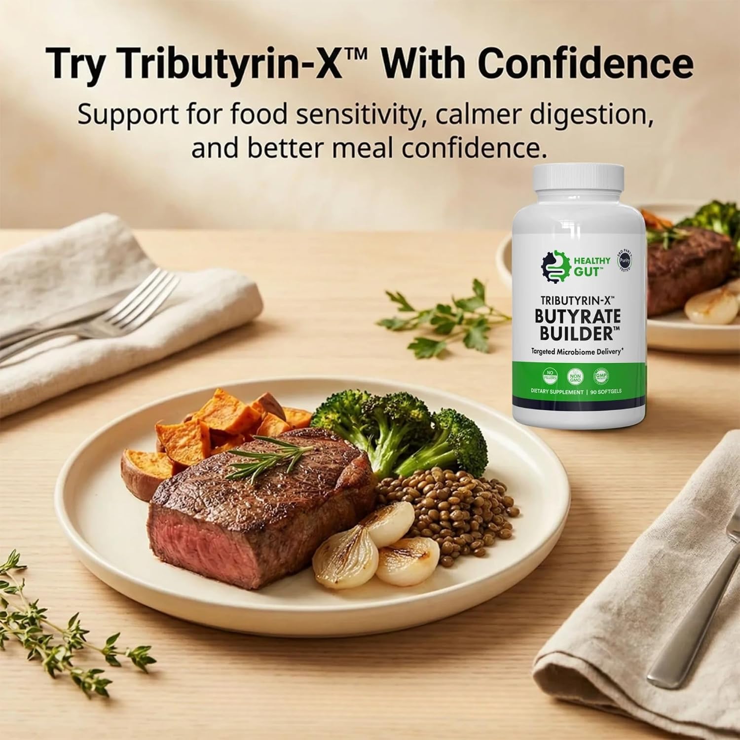 Healthy Gut Tributyrin-X – Suplemento de Butirato Altamente Biodisponible | 90 Cápsulas Blandas