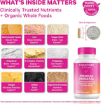 Pink Stork Premium Prenatal - Vitaminas Prenatales con Folato Metilado, DHA de Algas y Hierro