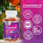 Vitaminas Prenatales en Gominolas con Ácido Fólico, Vitaminas A, C, D3, B12, B6 - 120 Gomitas