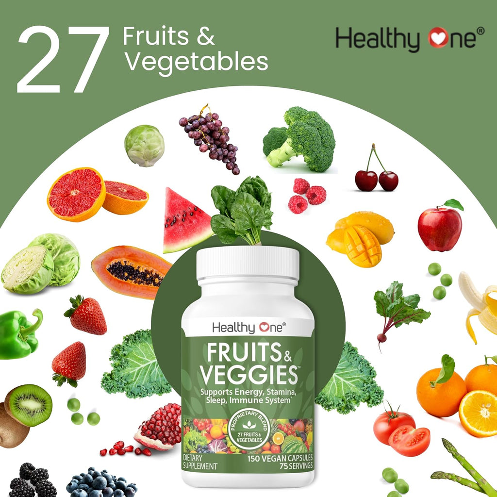 Fruits & Veggies Formula - 27 Alimentos Integrales Ecológicos - 150 Cápsulas (75 Dosis)