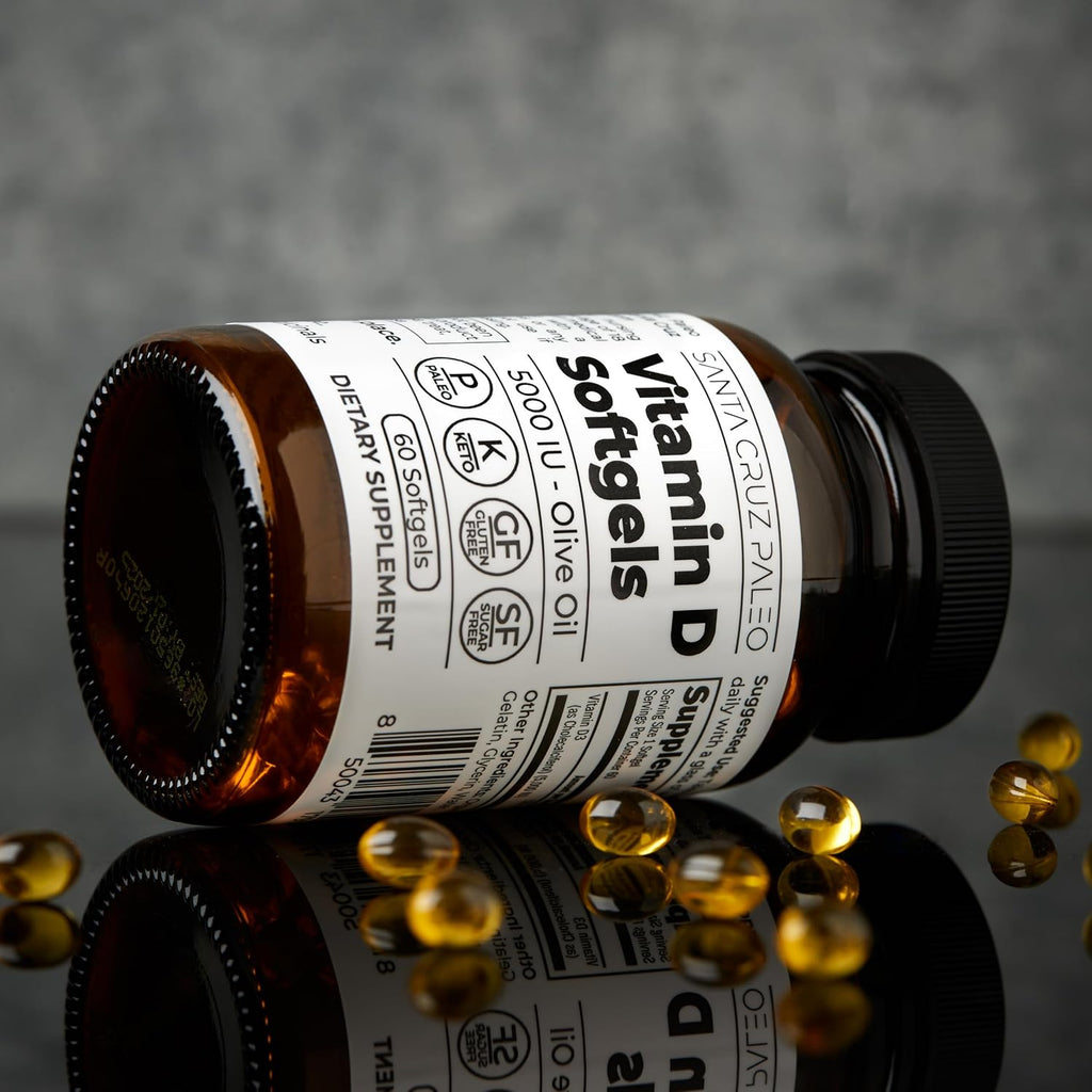 Santa Cruz Paleo Vitamina D3 5000 UI - 60 Cápsulas Blandas con Aceite de Oliva