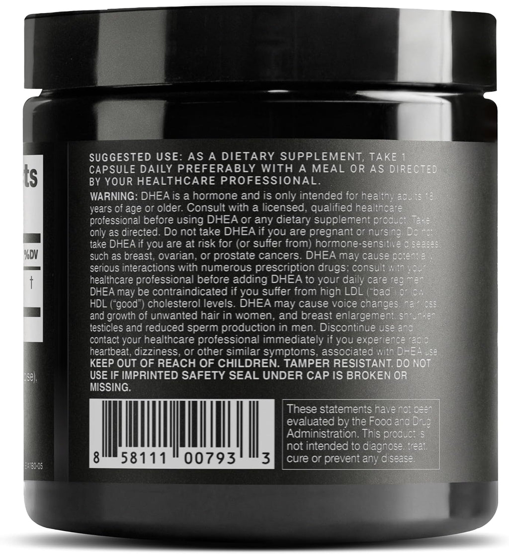 Toniiq Ultra High Strength DHEA 100mg - Suplemento de DHEA Micronizado de Alta Pureza - 180 Cápsulas