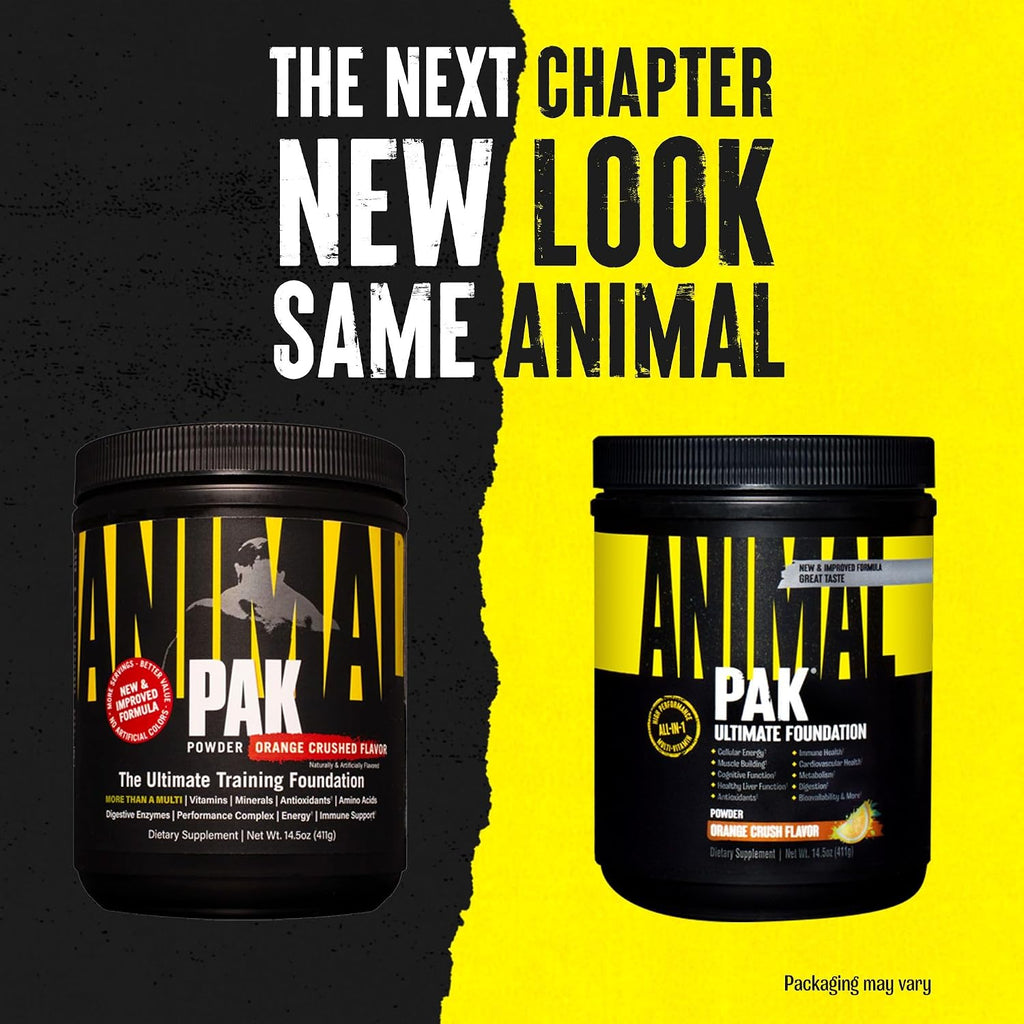 Animal Pak - Multivitamínico en Polvo Todo en Uno, Sabor Orange Crush - 60 Dosis