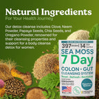 Atlantic Naturals Sea Moss 7-Colon Cleanse Powder – Sabor Piña, 397 g