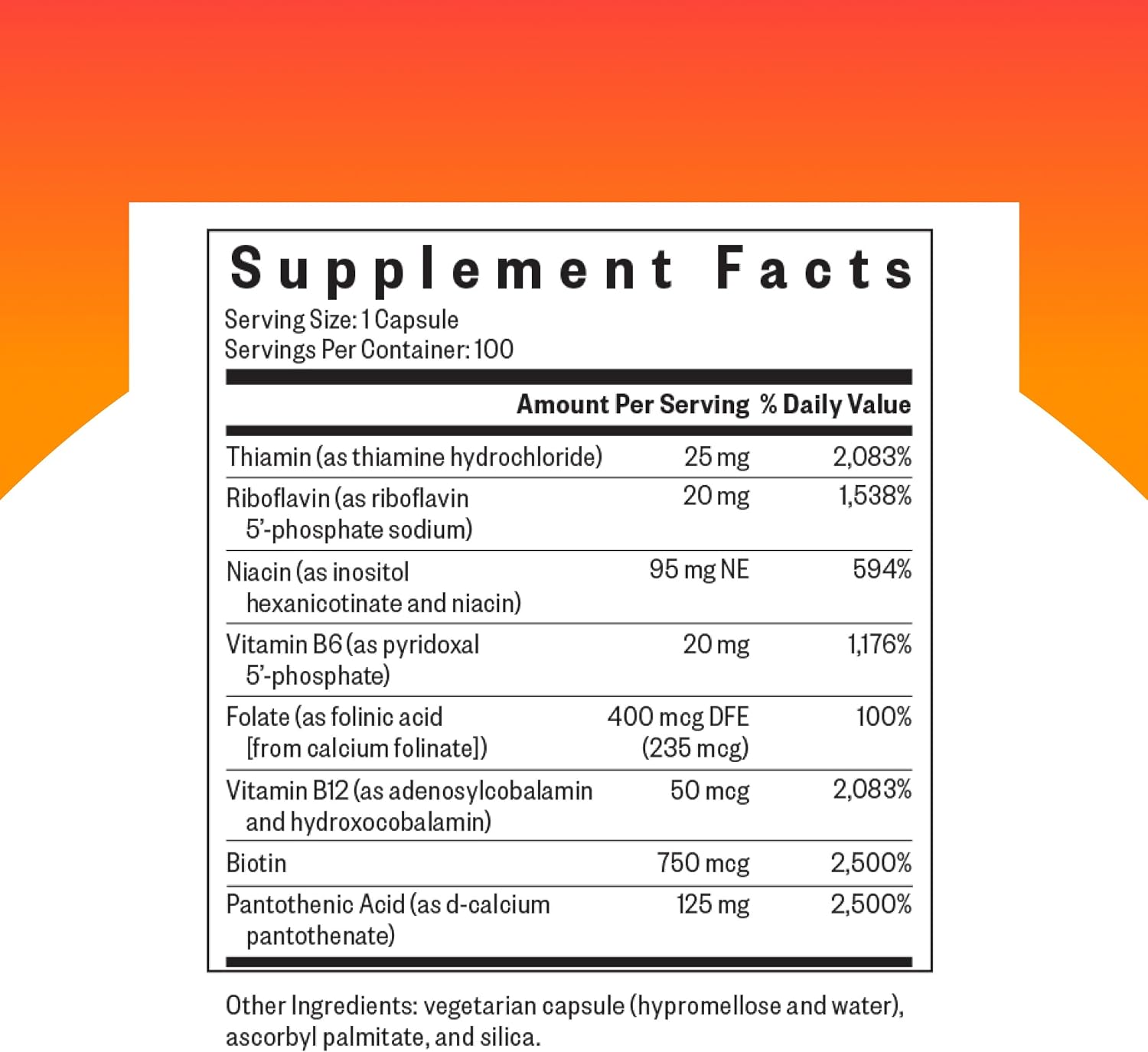 Seeking Health B Complex MF – Complejo de Vitaminas B con Folato, Niacina y Ácido Folínico – 100 Cápsulas