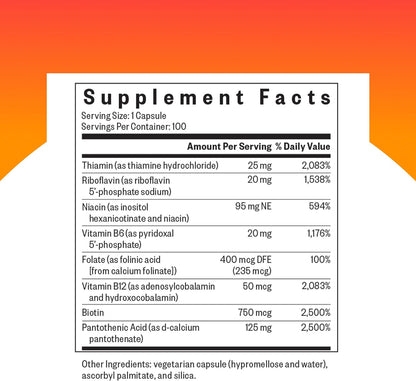 Seeking Health B Complex MF – Complejo de Vitaminas B con Folato, Niacina y Ácido Folínico – 100 Cápsulas – Image 2