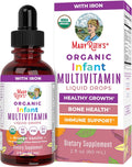 MaryRuth's Organics Multivitamínico con Hierro para Bebés | USDA Orgánico | Gotas Líquidas para Bebés de 6 a 12 Meses | Apoyo Inmunitario y Bienestar General | Vegano | Sin Gluten | 60 ml