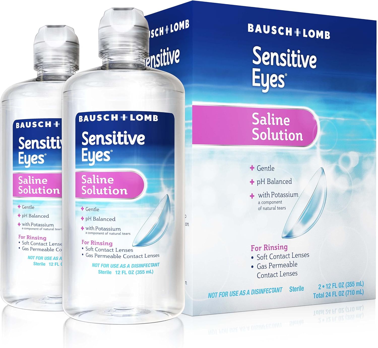 Bausch + Lomb Sensitive Eyes Plus Saline Solution - 3-pack 710 mL bottles