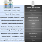 Nutranize Zone Sistema Twin-Pack - Cápsulas Matutinas y Nocturnas con Magnesio, Vitamina D3, K2 MK7, Metilfolato, Cromo y Melatonina - 30 Días (120 Cápsulas)