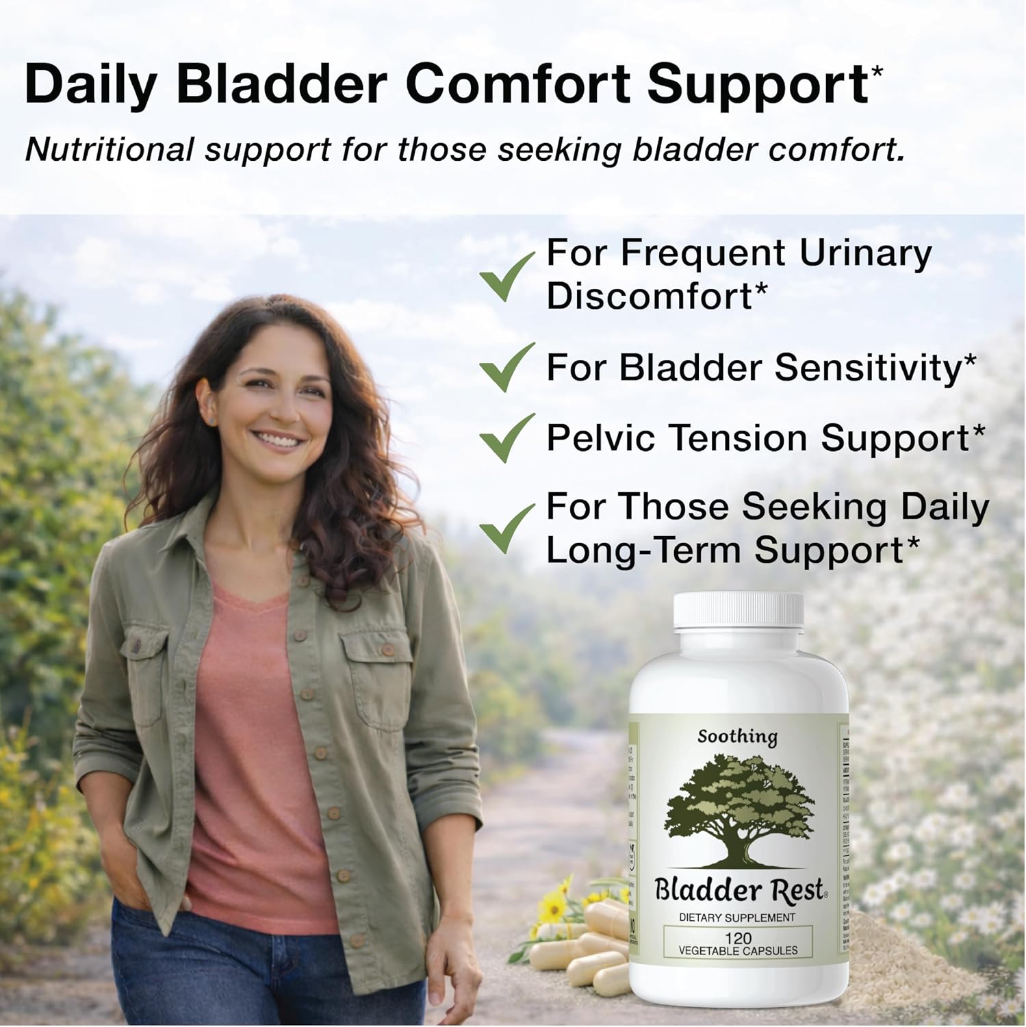 Bladder Rest - Salud de la Vejiga y Soporte para el Revestimiento Natural - 120 Cápsulas