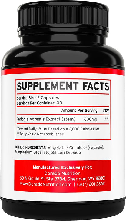Fadogia Agrestis 600mg Extracto - 180 Cápsulas - Máxima Potencia - Vegano, Sin Gluten – Image 2