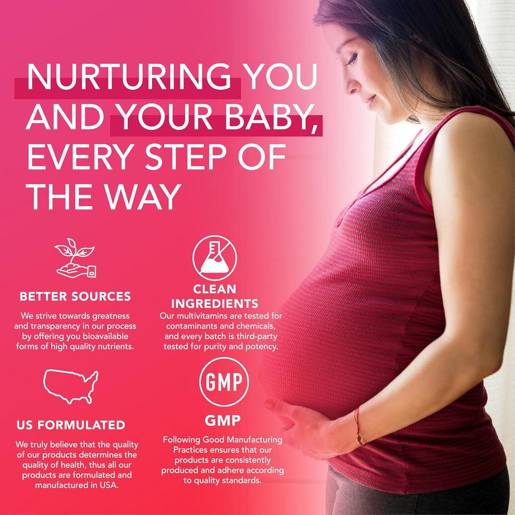 Gominolas Prenatales para Mujeres con DHA, Folato, Vitaminas B, C, D | PLANT.O NUTRITION