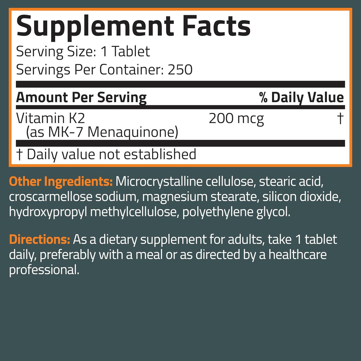 Bronson Vitamin K2 MK-7 200mcg Extra – Comprimido vegetariano: adecuado para dietas vegetarianas y veganas. – Image 7