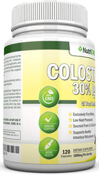 NutriONN Calostro - 1000mg - 120 Cápsulas - 30% IgG - Lácteo no OGM de EE.UU. - Primer Ordeño - Procesado a Baja Temperatura - Salud GI - Apoyo Inmune - Salud Ósea y Muscular