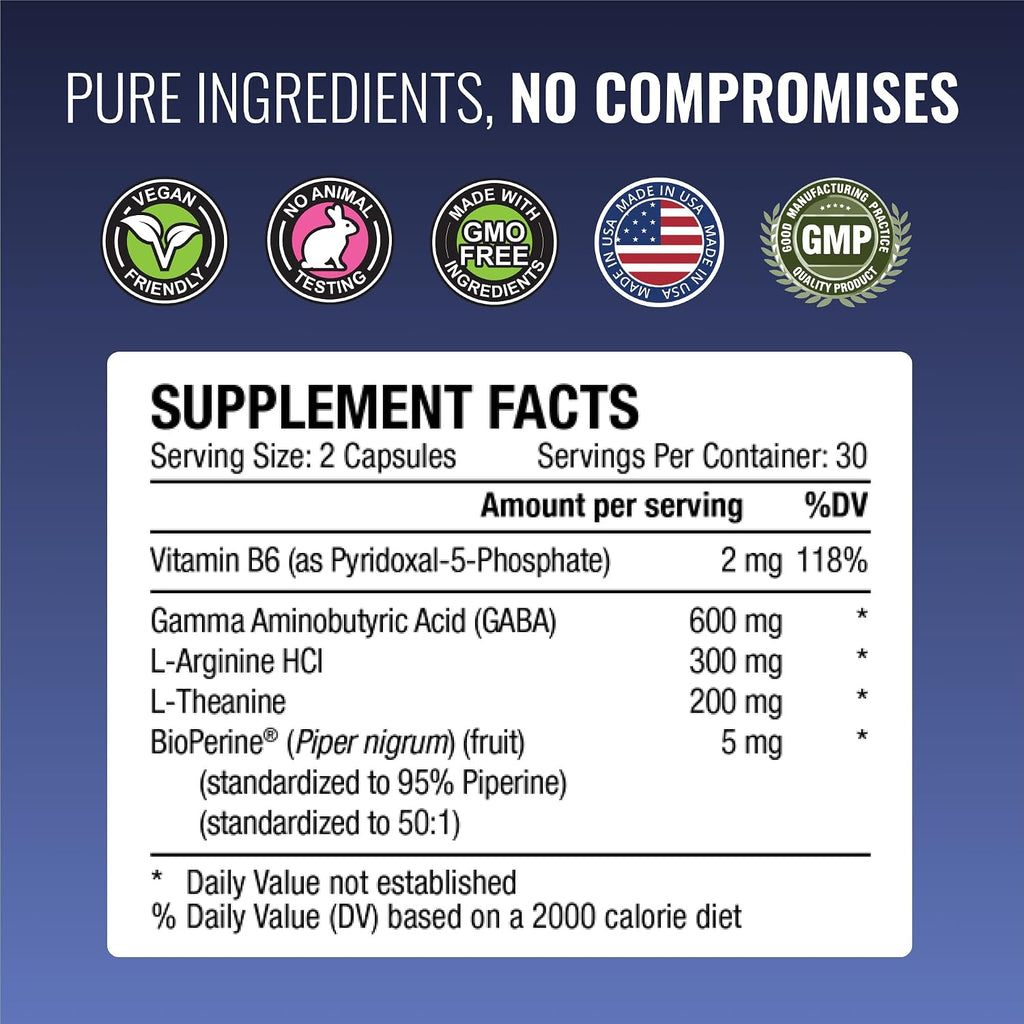 Approved Science GABA+ - Promueve la Calma, Mejora el Sueño, Equilibra el Estado de Ánimo - 360 Cápsulas Veganas