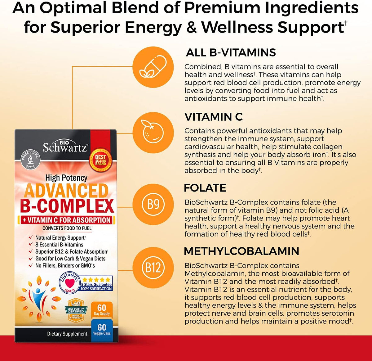 Complejo de Vitaminas B con Vitamina C - con – Deportistas o personas activas : el metabolismo energético se ve – Image 4