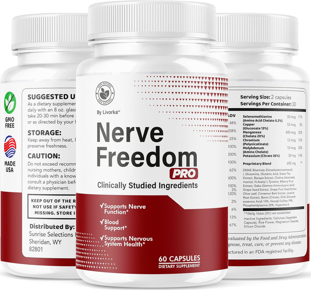 Nerve Freedom Pro – Cápsulas de Ingredientes Naturales, Fórmula Avanzada